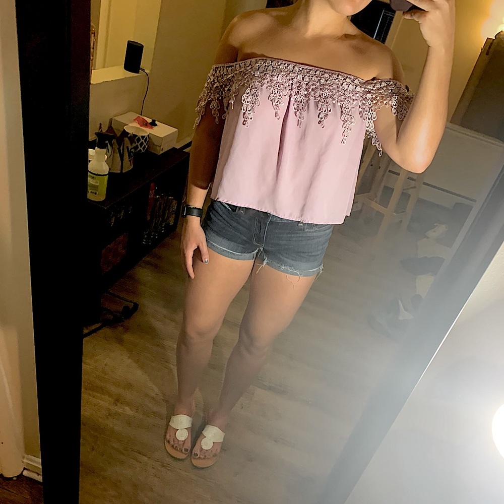 Tobi Off the shoulder Lavendar top
